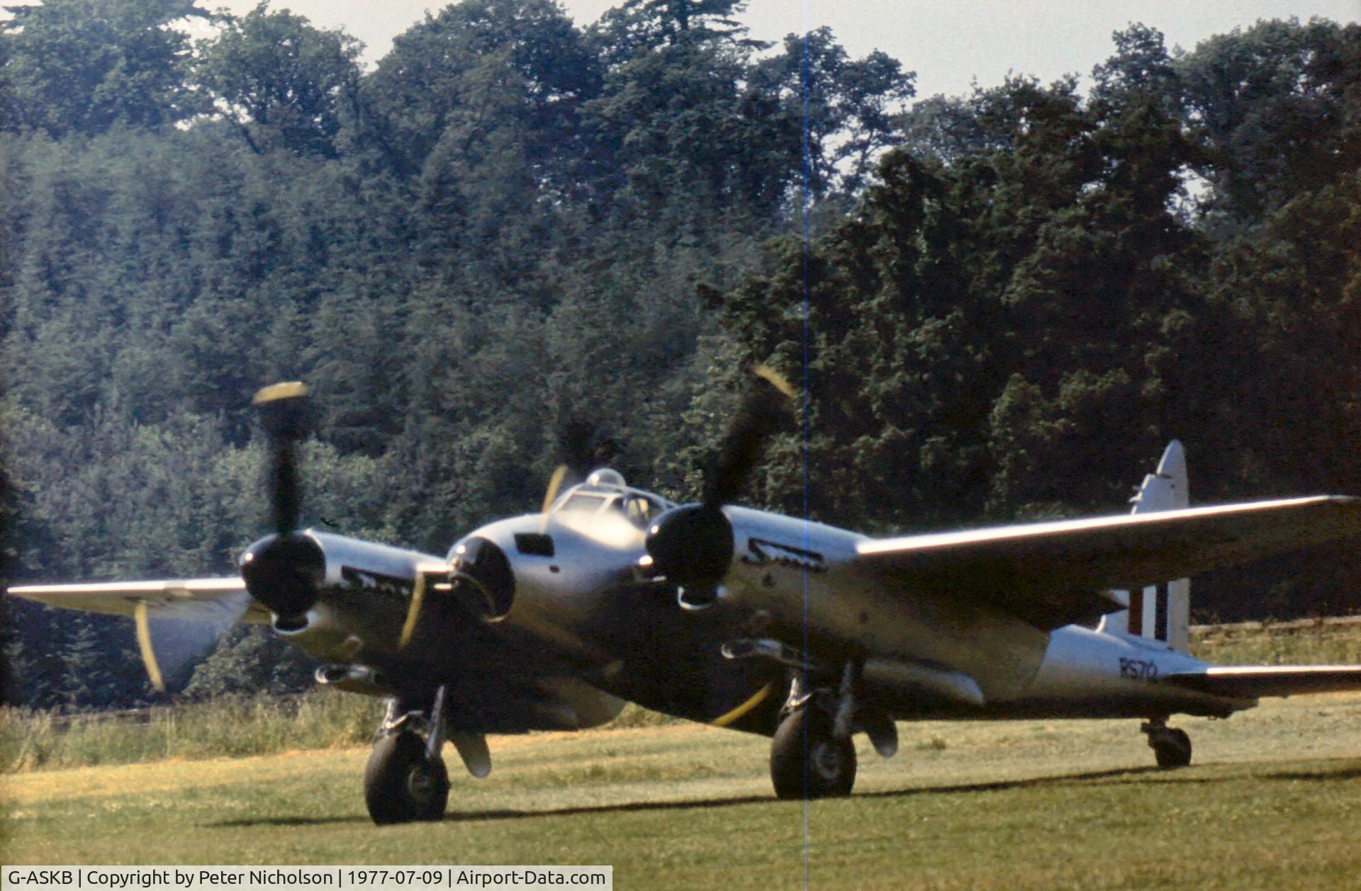 G-ASKB, 1946 De Havilland DH-98 Mosquito TT.35 C/N RS-712, Mosquito TT.35 RS 712 lined up for take-off at the 1977 Strathallan Open Day.