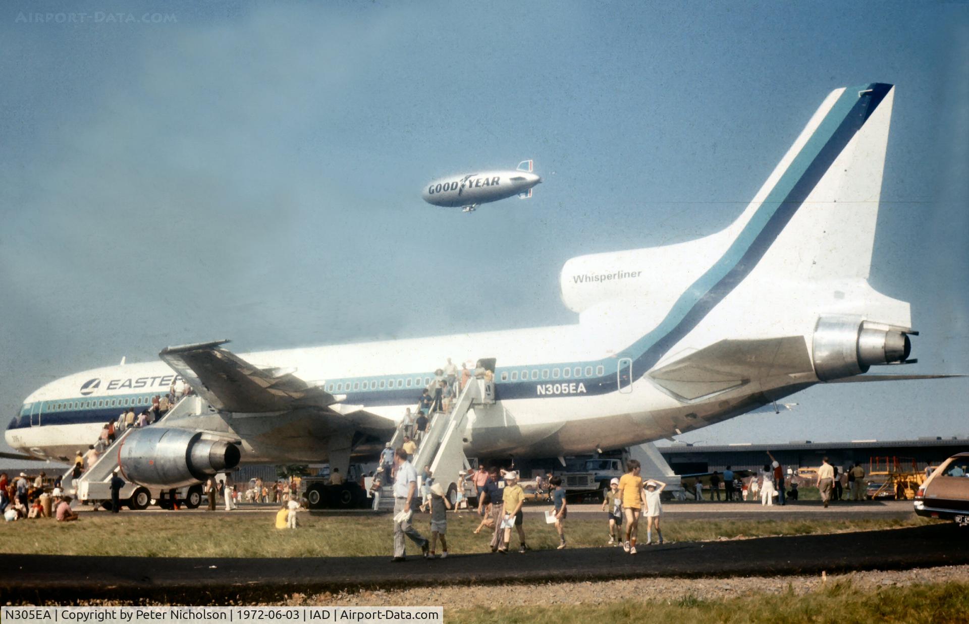 N305EA, 1972 Lockheed L.1011-193A TriStar C/N 1006, Lockheed TriStar open for public inspection at Transpo 72 held at Dulles Intnl Airport.