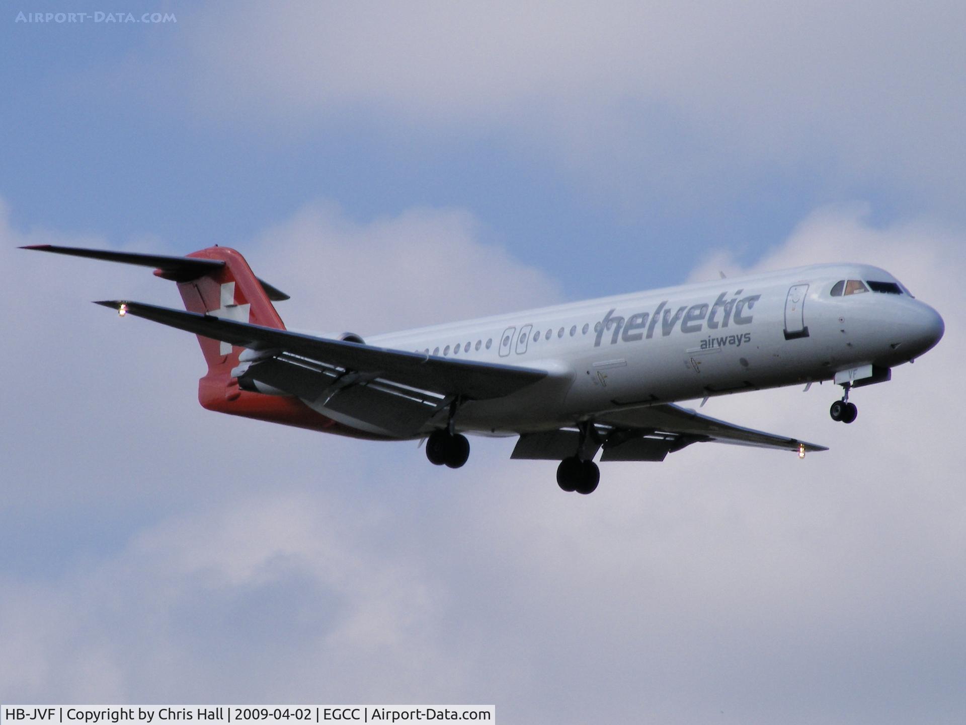 HB-JVF, 1993 Fokker 100 (F-28-0100) C/N 11466, Helvetic Airways