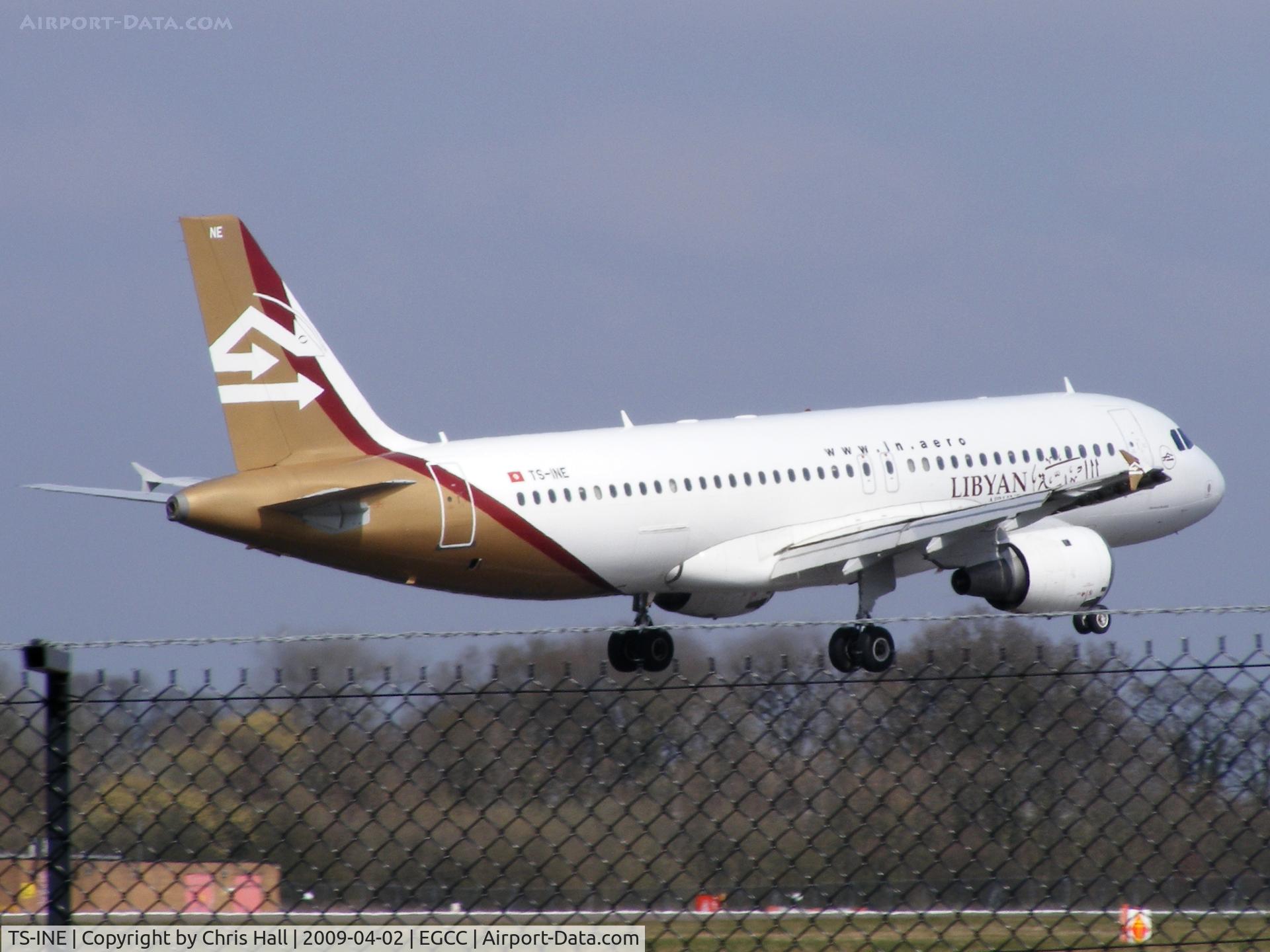 TS-INE, 1991 Airbus A320-211 C/N 222, Nouvelair Tunisie operating for Libyan Airlines