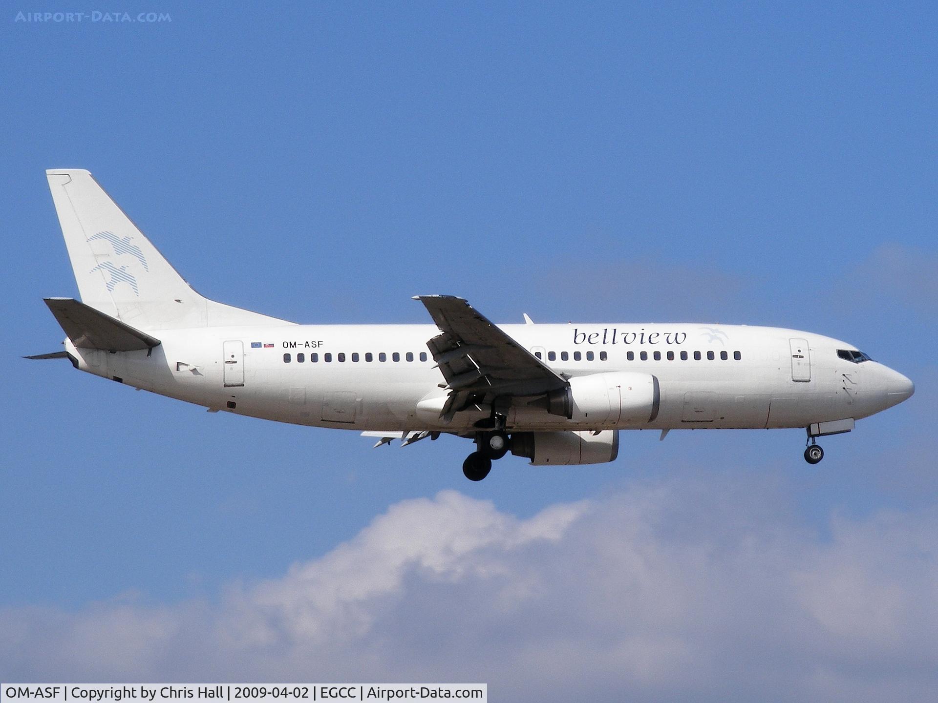 OM-ASF, 1986 Boeing 737-306 C/N 23544, Air Slovakia, wearing Bellview titles