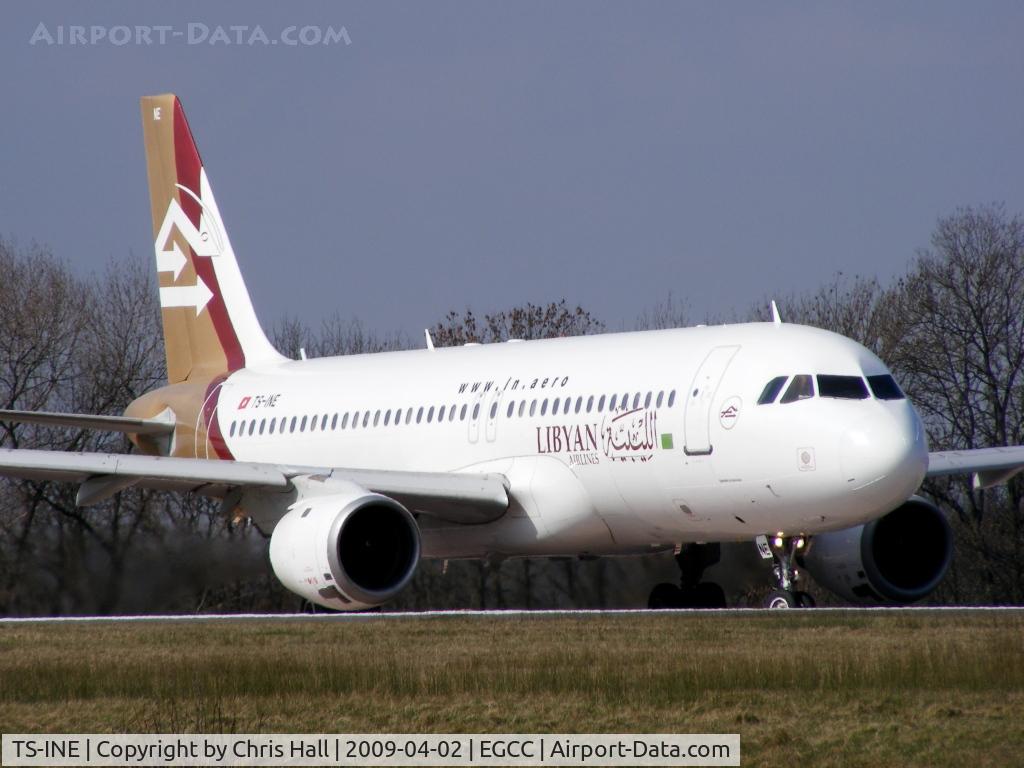 TS-INE, 1991 Airbus A320-211 C/N 222, Nouvelair Tunisie operating for Libyan Airlines
