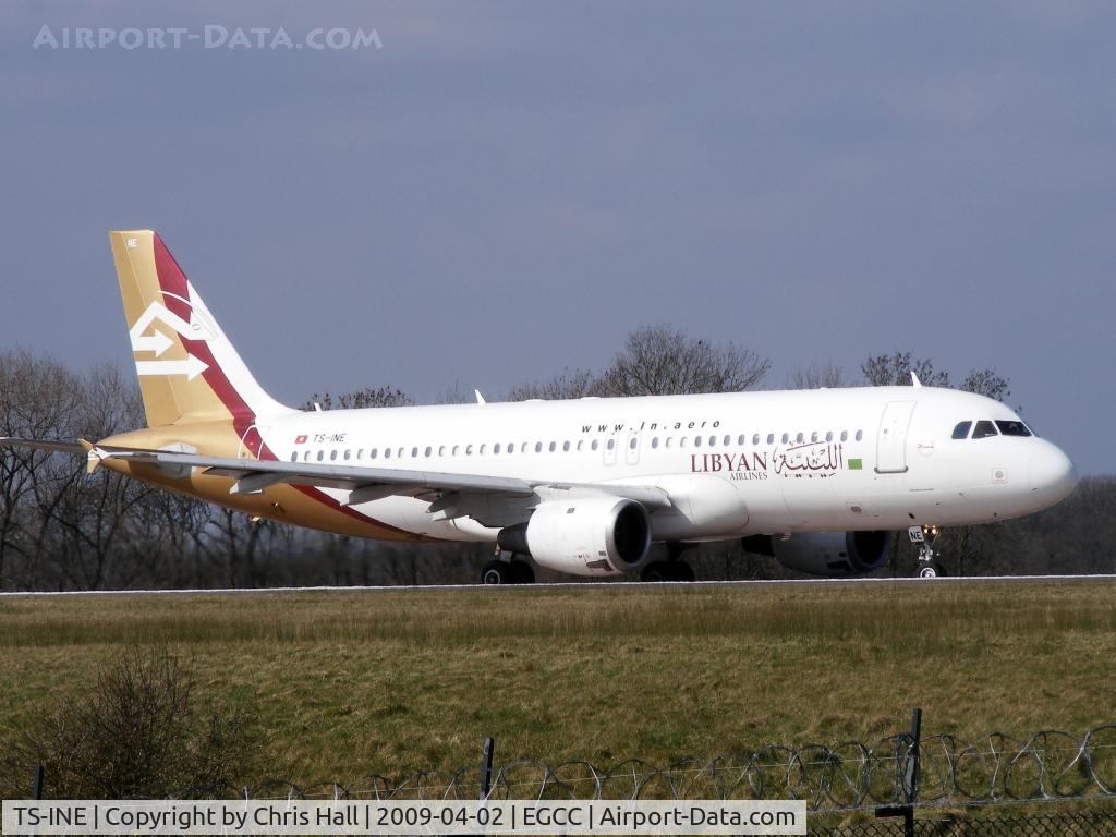 TS-INE, 1991 Airbus A320-211 C/N 222, Nouvelair Tunisie operating for Libyan Airlines
