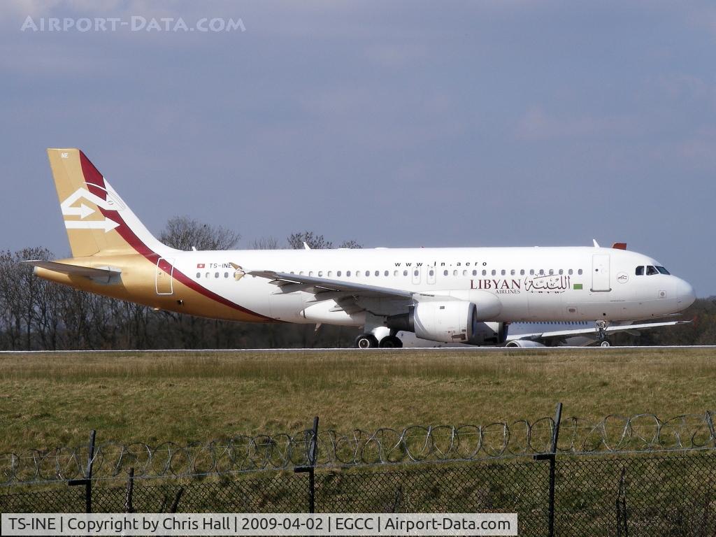 TS-INE, 1991 Airbus A320-211 C/N 222, Nouvelair Tunisie operating for Libyan Airlines
