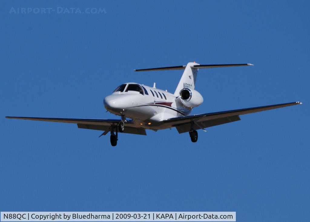 N88QC, 2008 Cessna 525 CitationJet CJ1+ C/N 525-0664, On final approach to 17L.