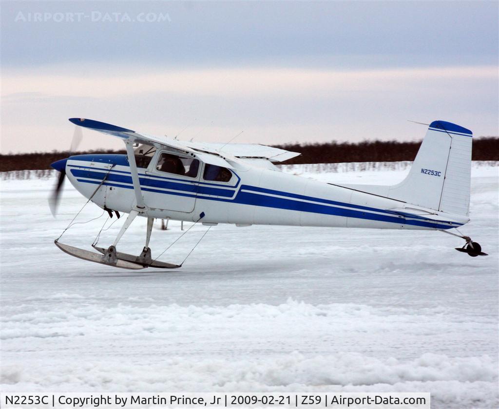 N2253C, 1953 Cessna 180 C/N 30553, Lift off of Kuskokwim River