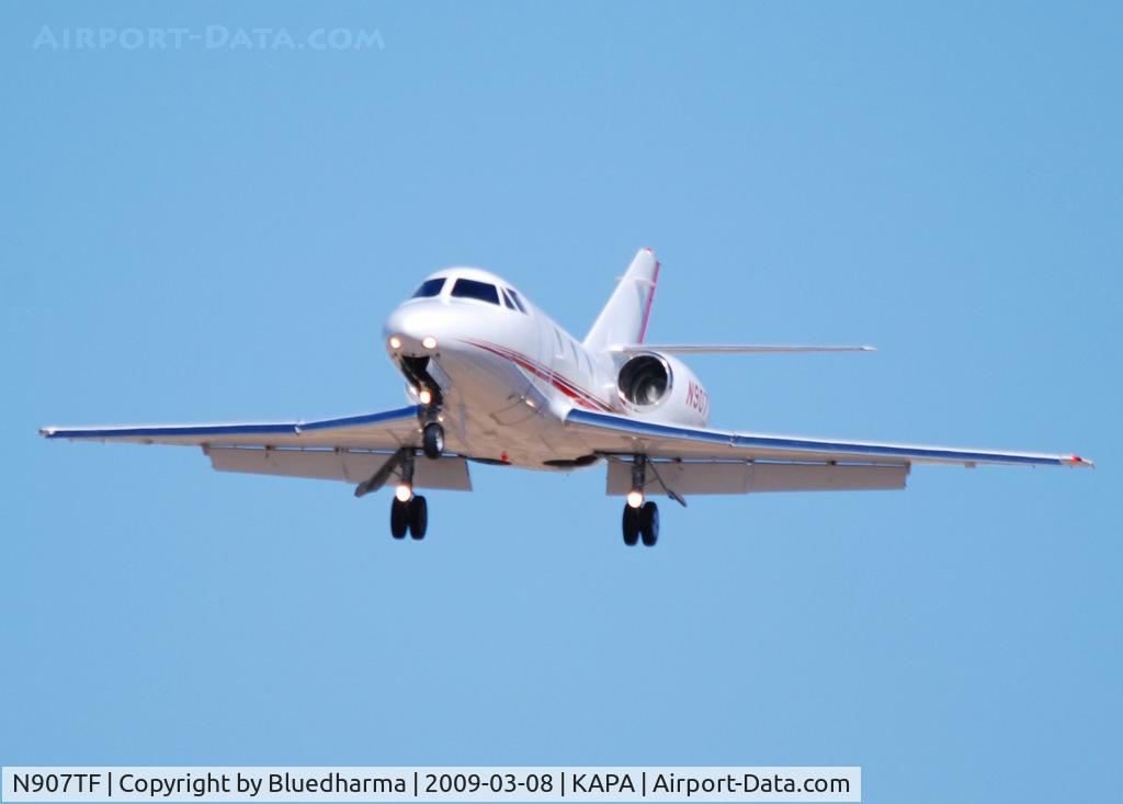 N907TF, 1977 Dassault Falcon 10 C/N 107, On approach to 17L.