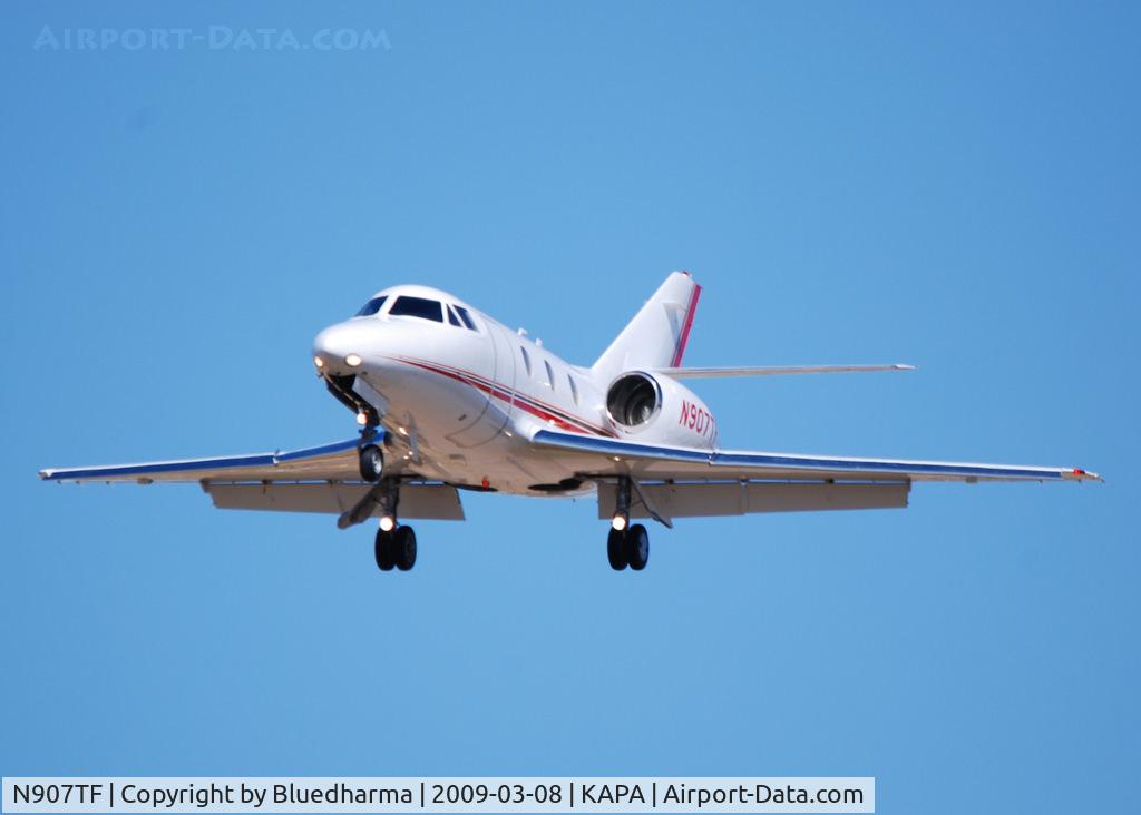 N907TF, 1977 Dassault Falcon 10 C/N 107, On approach to 17L.