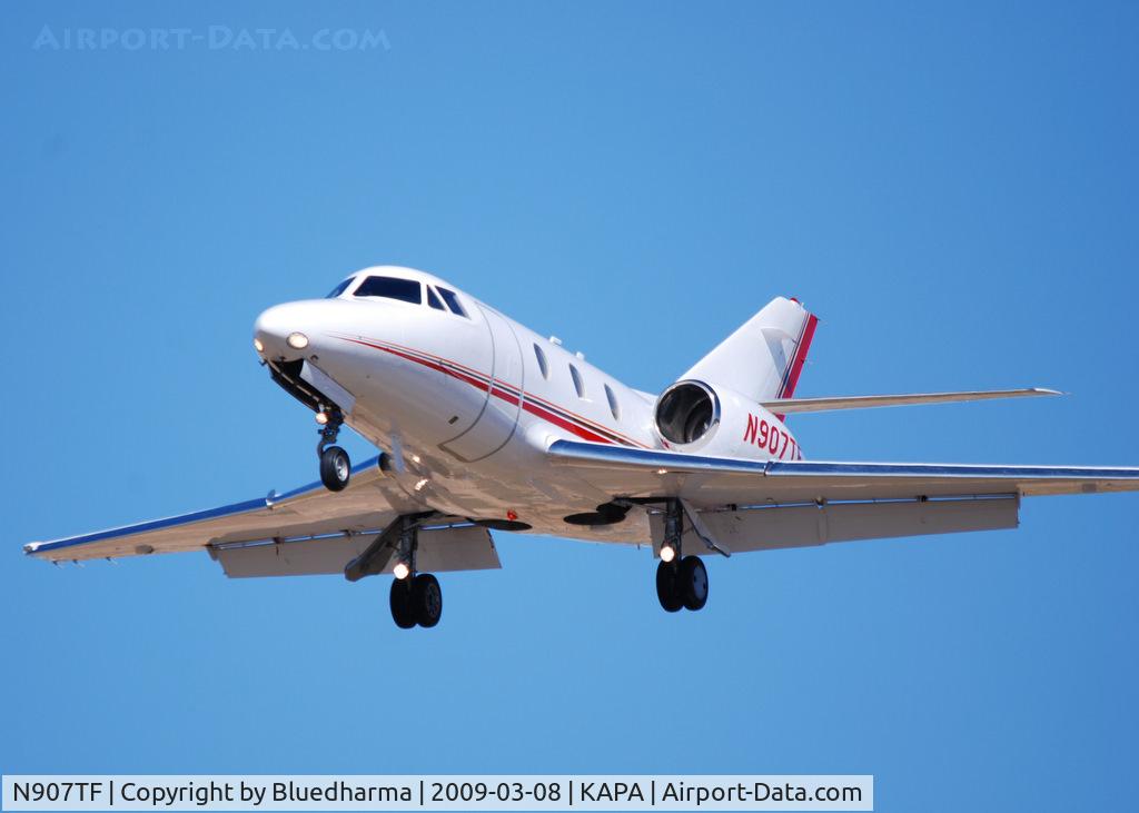 N907TF, 1977 Dassault Falcon 10 C/N 107, On approach to 17L.