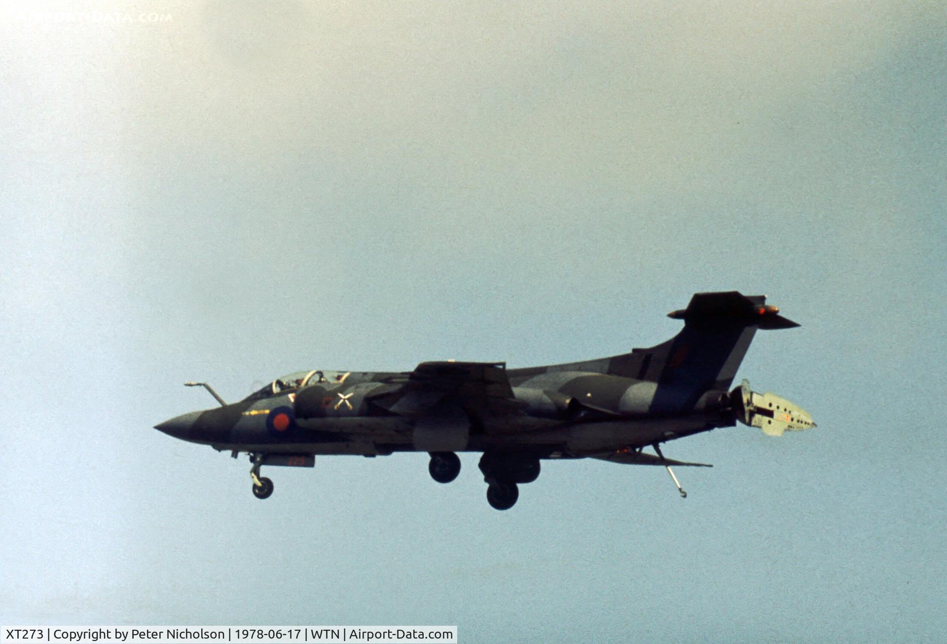 XT273, 1965 Hawker Siddeley Buccaneer S.2A C/N B3-16-64, Buccaneer of 237 Operational Conversion Unit displayed at the 1978 Waddington Airshow.