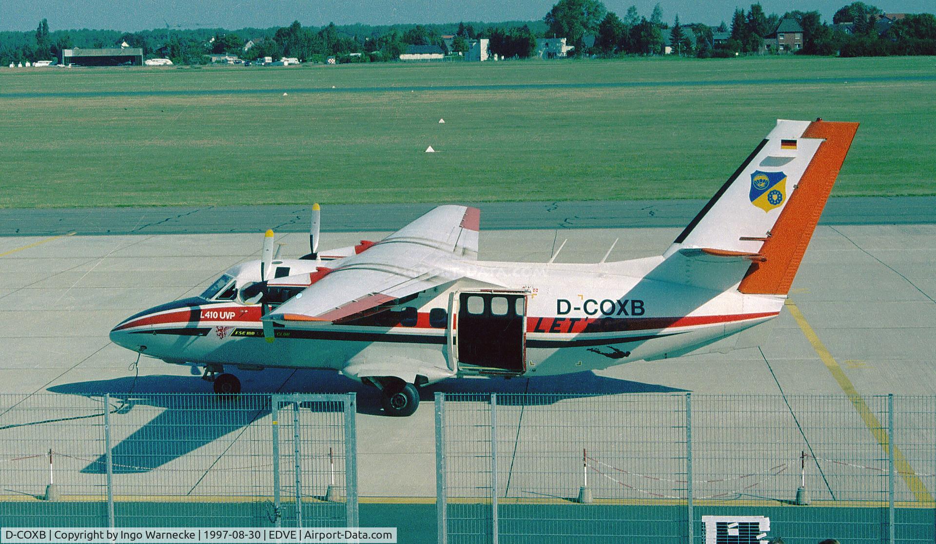 D-COXB, 1982 Let L-410UVP Turbolet C/N 820924, Let L-410UVP of the Brunswick Parachute Club at Braunschweig-Waggum Airport