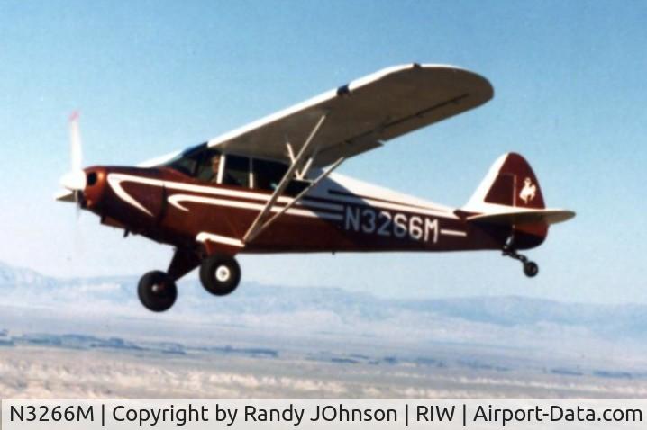 N3266M, Piper PA-12 Super Cruiser C/N 12-2150, N3266M Flying over Riverton Regional Airport