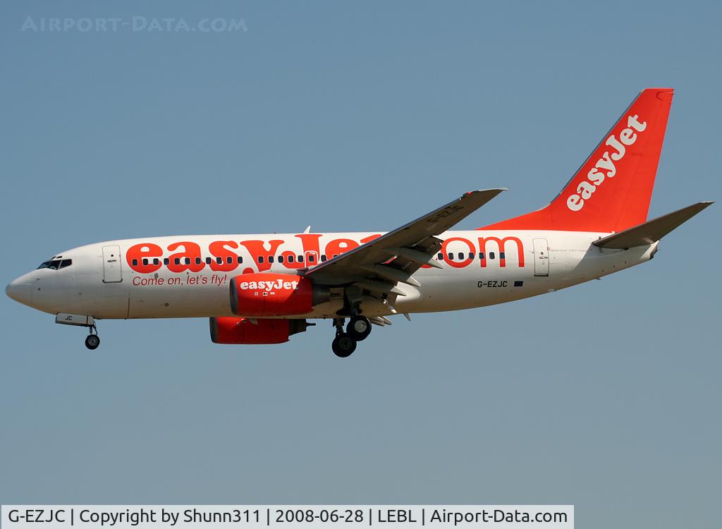 G-EZJC, 2000 Boeing 737-73V C/N 30237, Landing rwy 25R