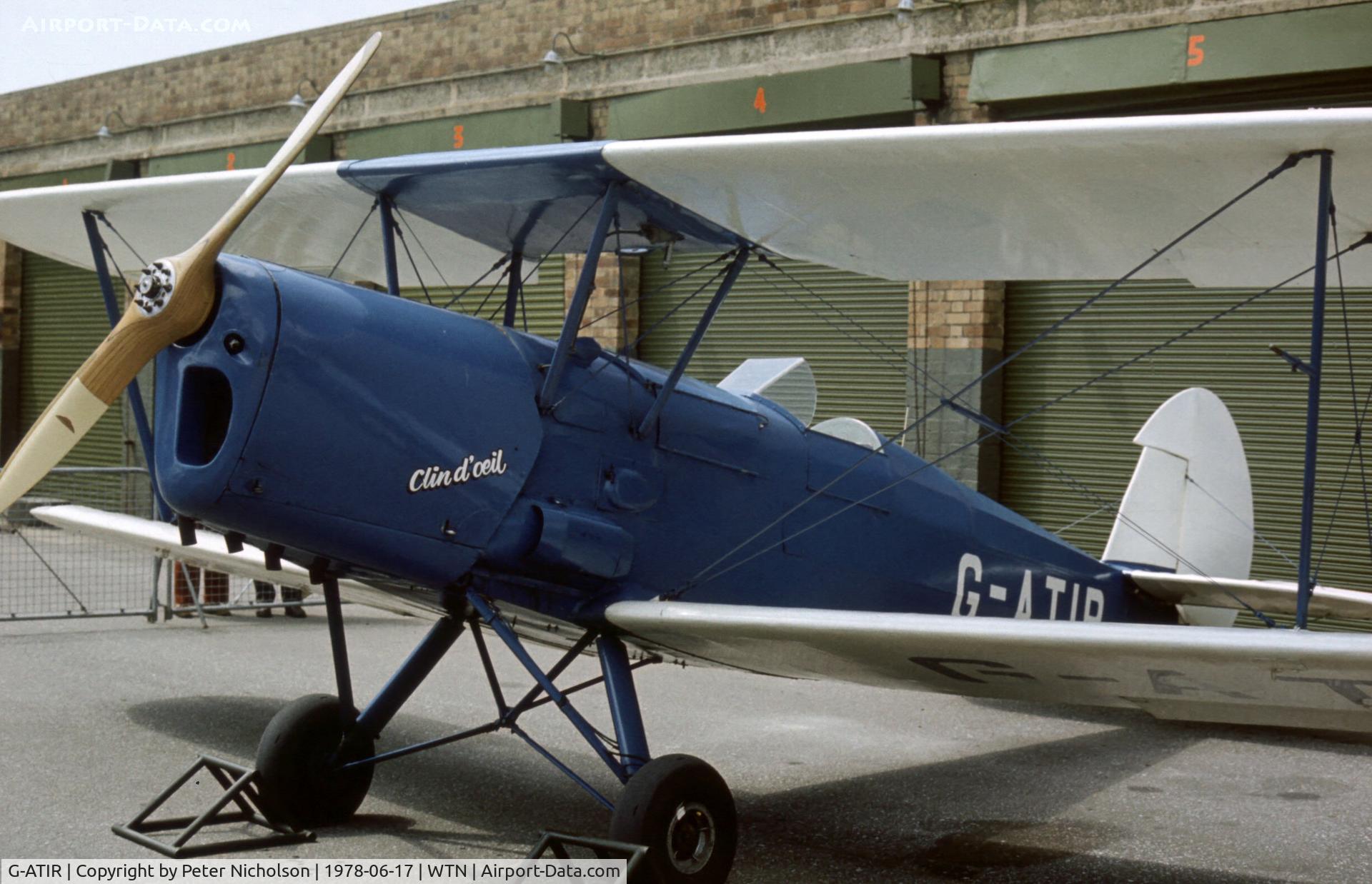 G-ATIR, 1948 Stampe-Vertongen SV-4C C/N 1047, This Stampe was in the static park at the 1978 Waddington Airshow.