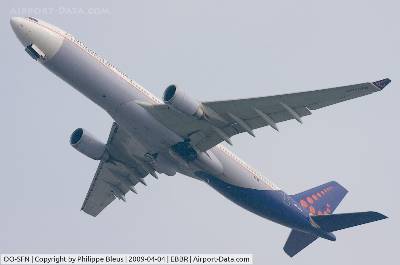 OO-SFN, 1993 Airbus A330-301 C/N 037, One of the local glories (ex-SABENA)  rising from rwy 25R, bound for another ride to Africa.