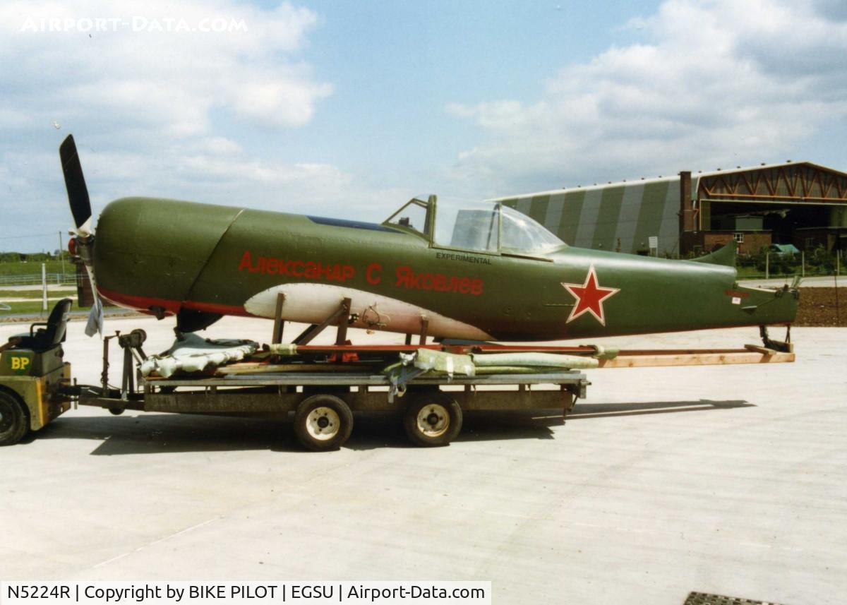 N5224R, 1978 Yakovlev Yak-50 C/N 781208, JUST ARRIVED AT DUXFORD 1995
