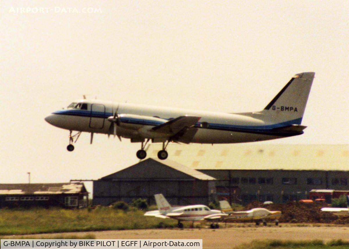 G-BMPA, 1964 Grumman G-159 Gulfstream 1 C/N 0134, DEPARTING CARDIFF INTERNATIONAL 1992