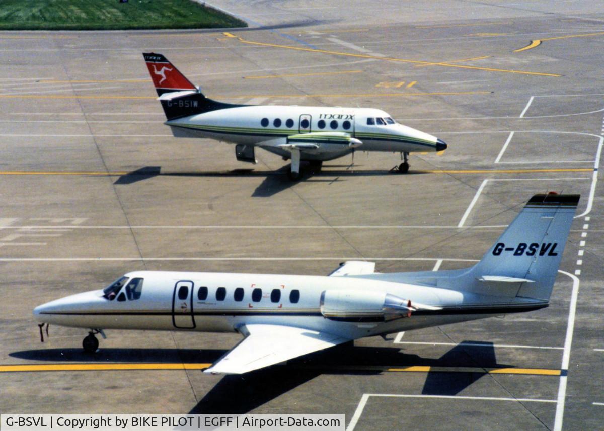 G-BSVL, 1990 Cessna 560 Citation V C/N 560-0077, PARKED IN THE SUN AT CARDIFF 1992