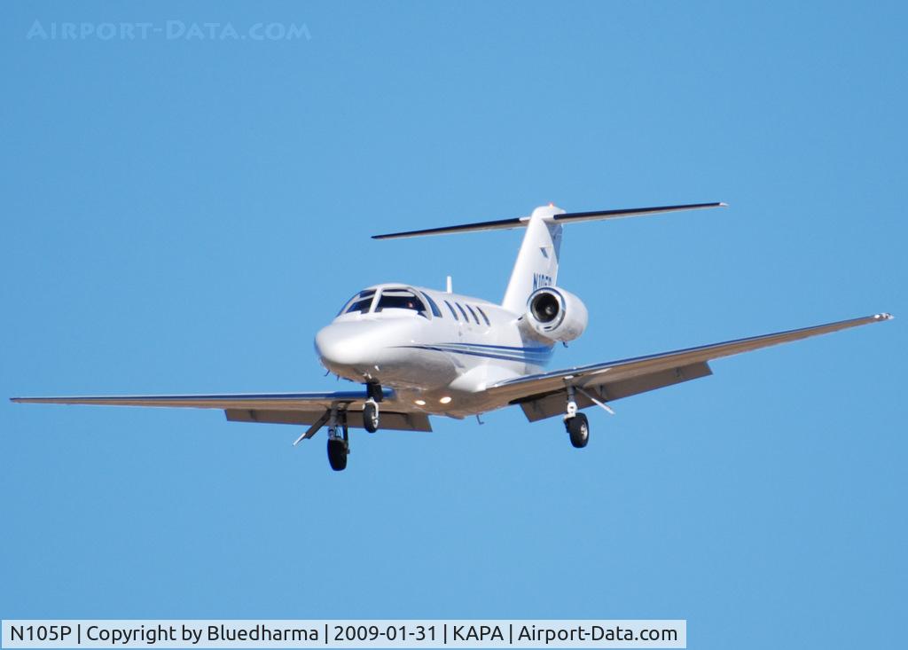 N105P, 1999 Cessna 525 CitationJet C/N 525-0336, On final approach to 17L.