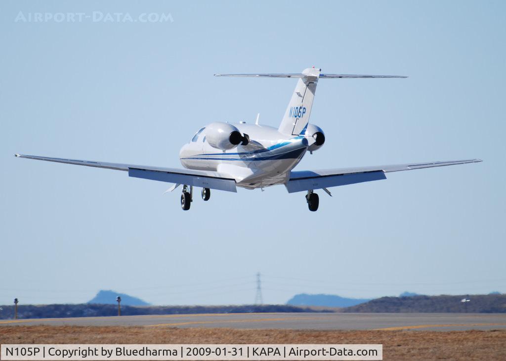 N105P, 1999 Cessna 525 CitationJet C/N 525-0336, On final approach to 17L.