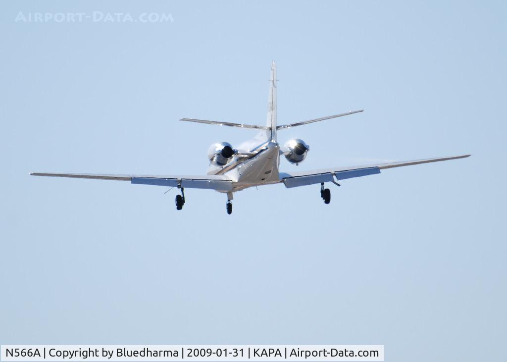 N566A, 1965 Cessna 320D Executive Skyknight C/N 320D0062, On final approach to 17L.