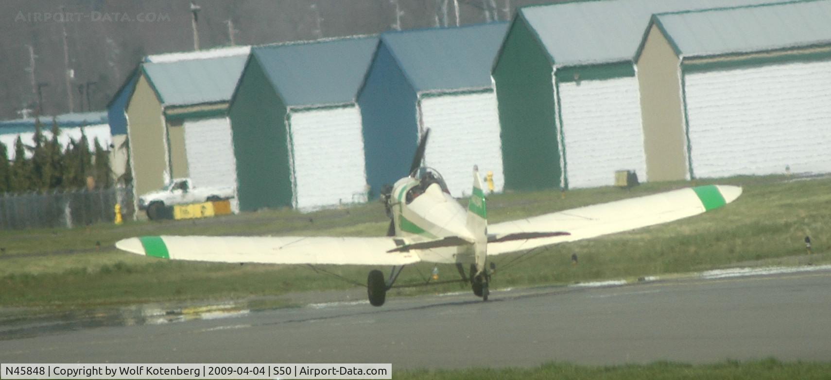 N45848, Bowers Fly Baby C/N 620, three point landing, one point at a time