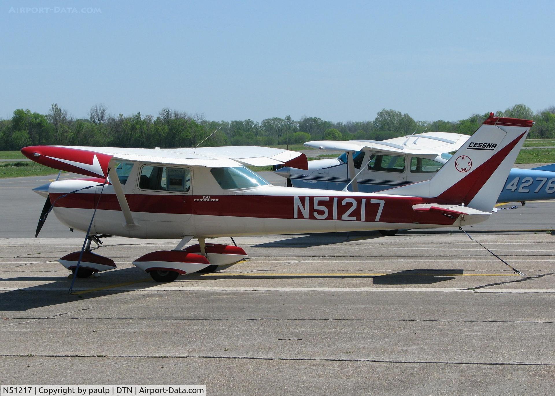 N51217, 1968 Cessna 150J C/N 15069843, Parked at the Shreveport Downtown airport.