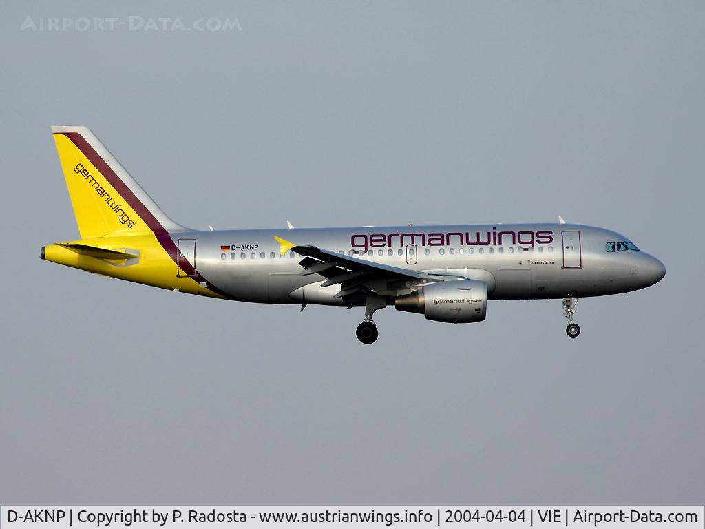 D-AKNP, 1999 Airbus A319-112 C/N 1155, Approaching RWY 16 at VIE