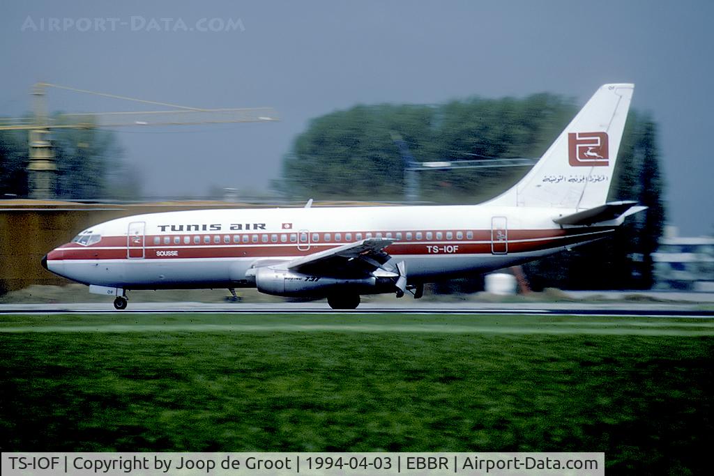 TS-IOF, 1981 Boeing 737-2H3 C/N 22625, arrival at Brussels