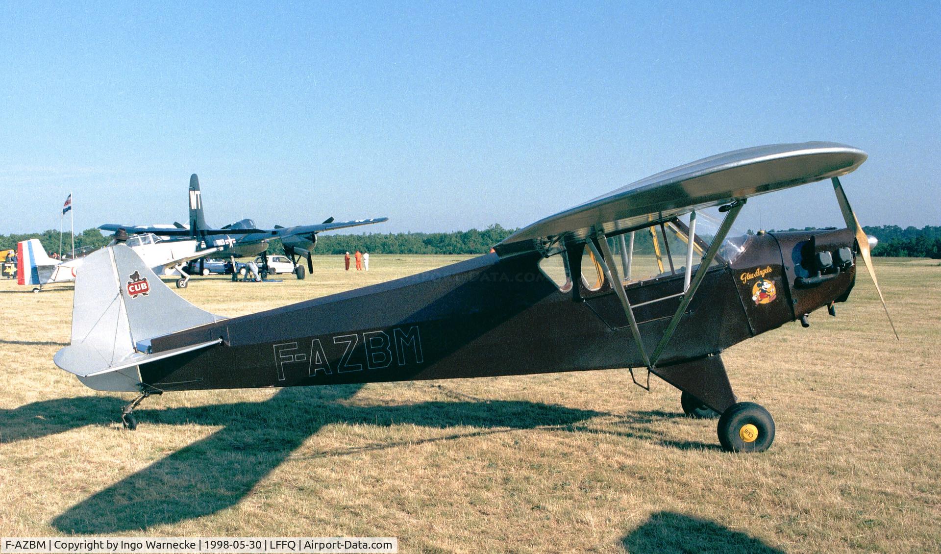 F-AZBM, Piper L-4H Grasshopper (J3C-65D) C/N 12332, Piper J2 Cub at the Meeting Aerien 1998, La-Ferte-Alais, Cerny