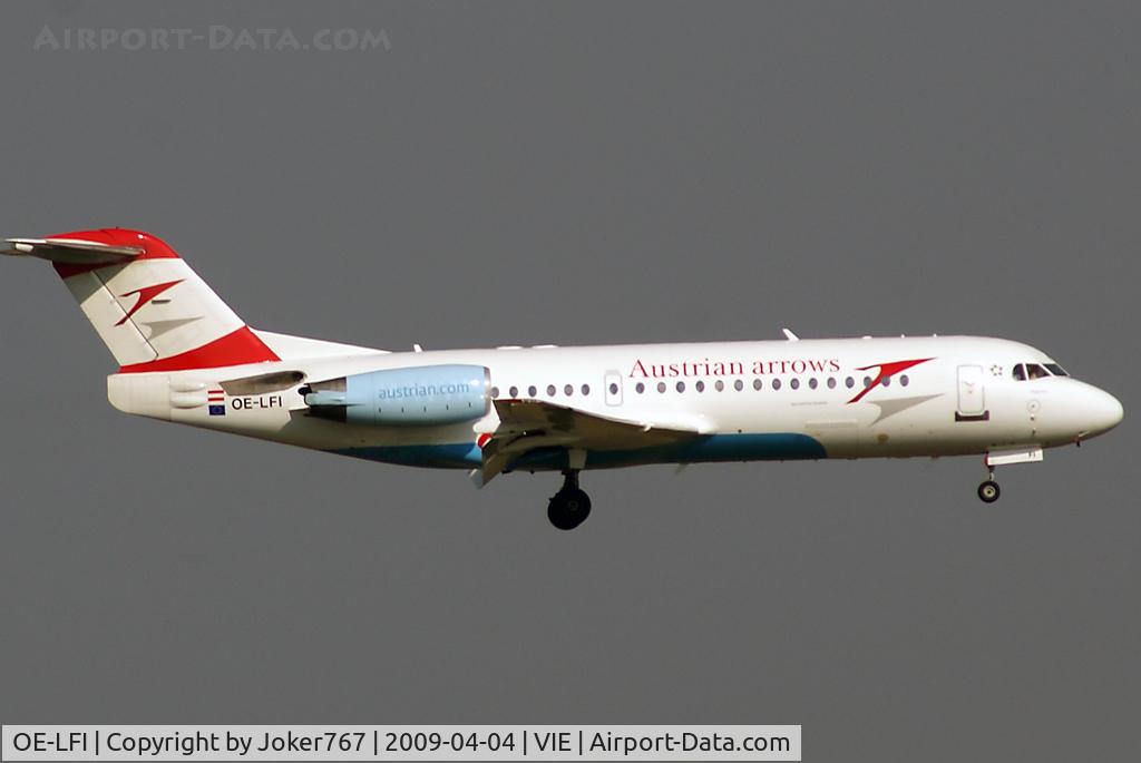 OE-LFI, 1995 Fokker 70 (F-28-0070) C/N 11529, Austrian arrows Fokker F-70