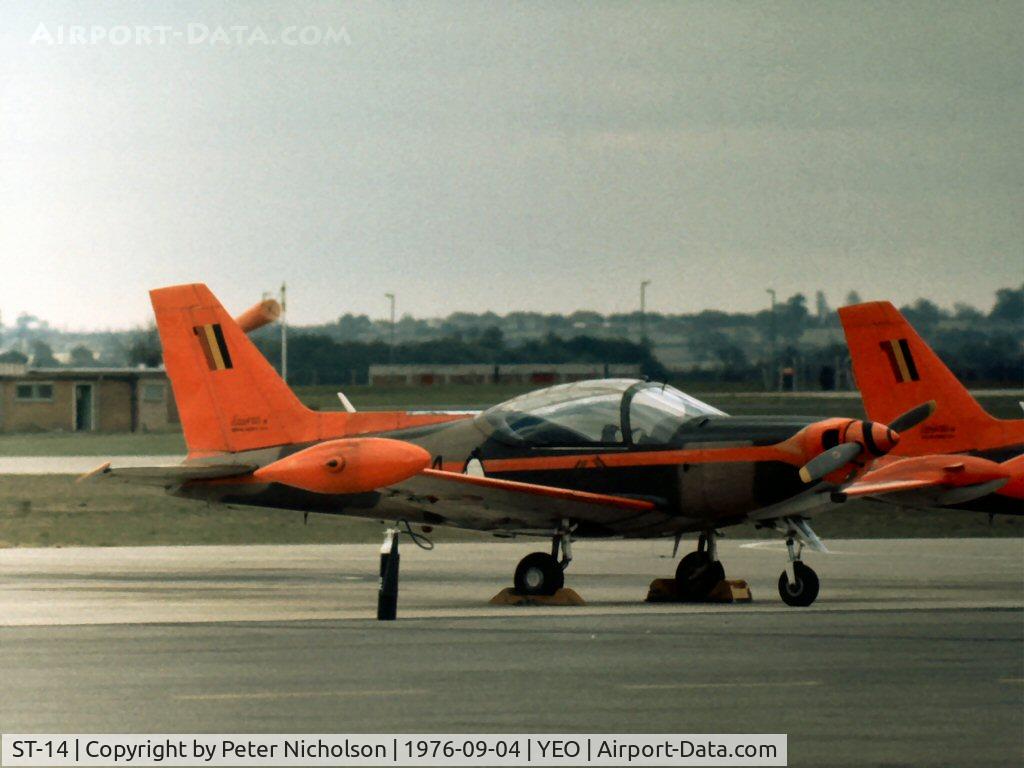 ST-14, 1970 SIAI-Marchetti SF-260MB C/N 10-14, Another view of the Belgian Air Force SF.260MB at the 1976 Yeovilton Open Day.