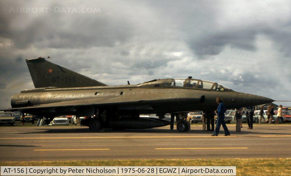 AT-156, 1972 Saab TF-35 Draken C/N 35-1156, Sk-35XD Draken of Esk 729 Royal Danish Air Force at the 1975 Alconbury Open Day.