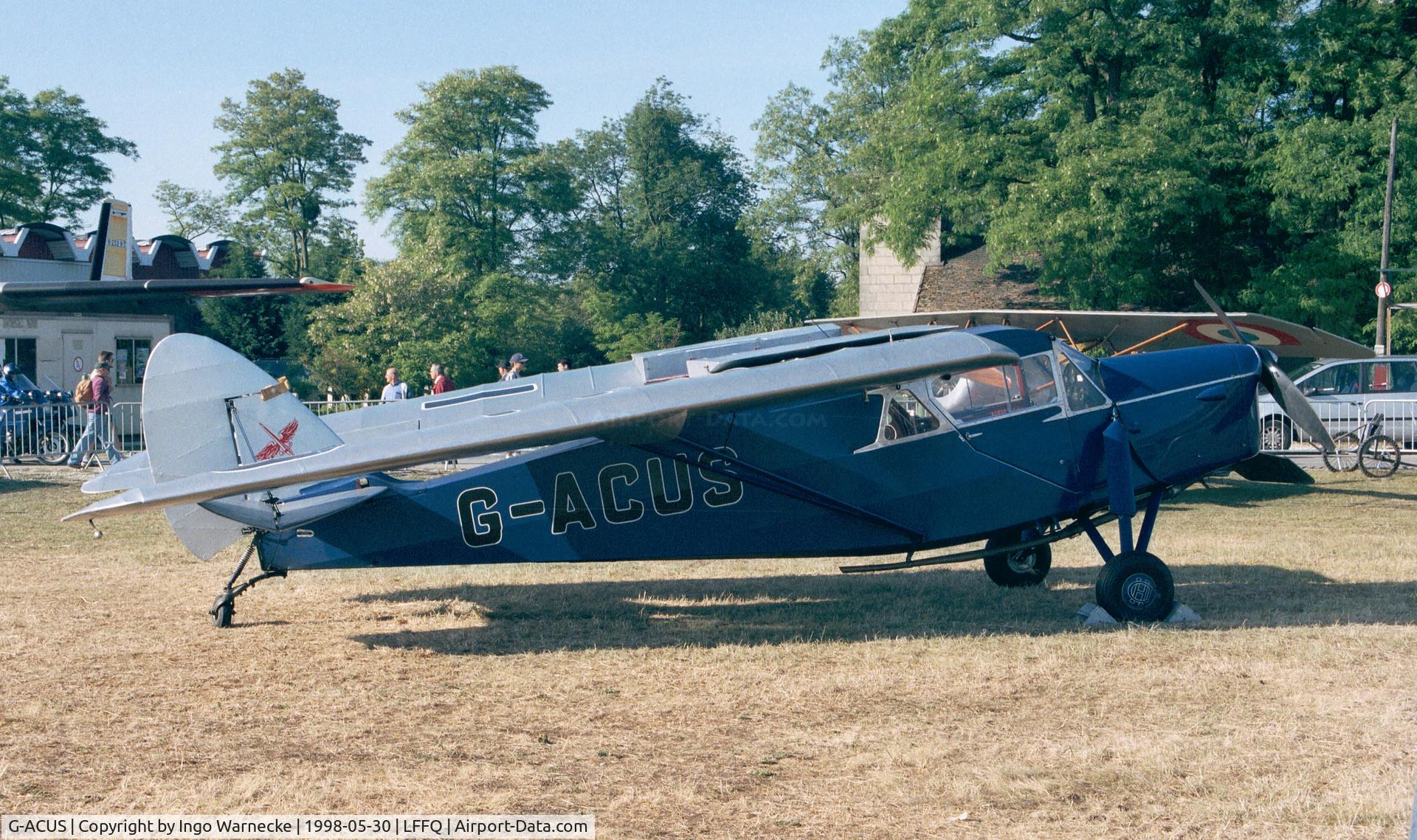 G-ACUS, 1934 De Havilland DH.85 Leopard Moth C/N 7082, De Havilland D.H.85 Leopard Moth at the Meeting Aerien 1998, La-Ferte-Alais, Cerny