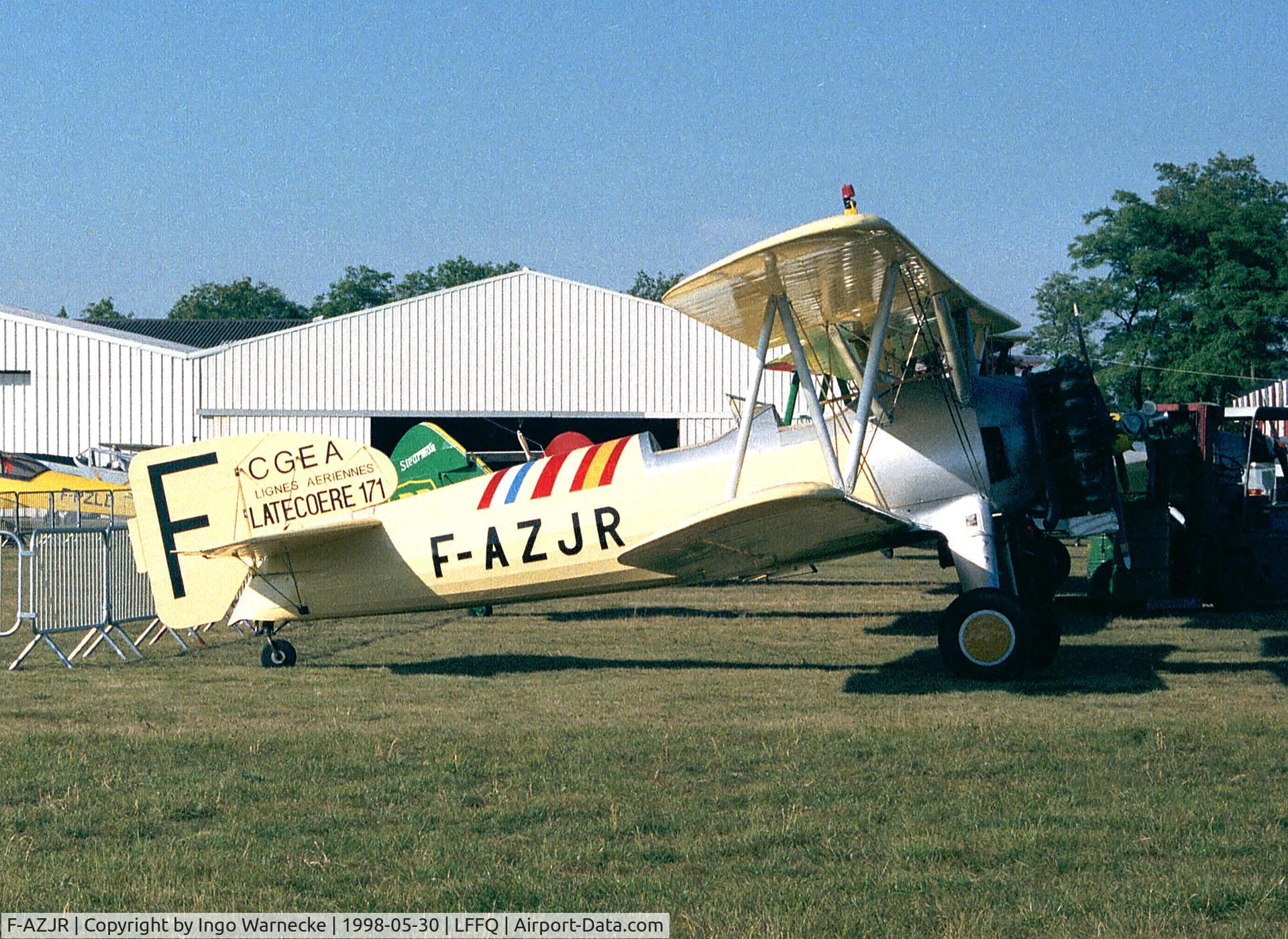 F-AZJR, 1942 Boeing-Stearman PT-13D (E75) C/N 75-5656, Stearman E 75 - here in the guise of a 'Breguet XIV' of the Aeropostale probably for movie purposes - at the Meeting Aerien 1998, La-Ferte-Alais, Cerny