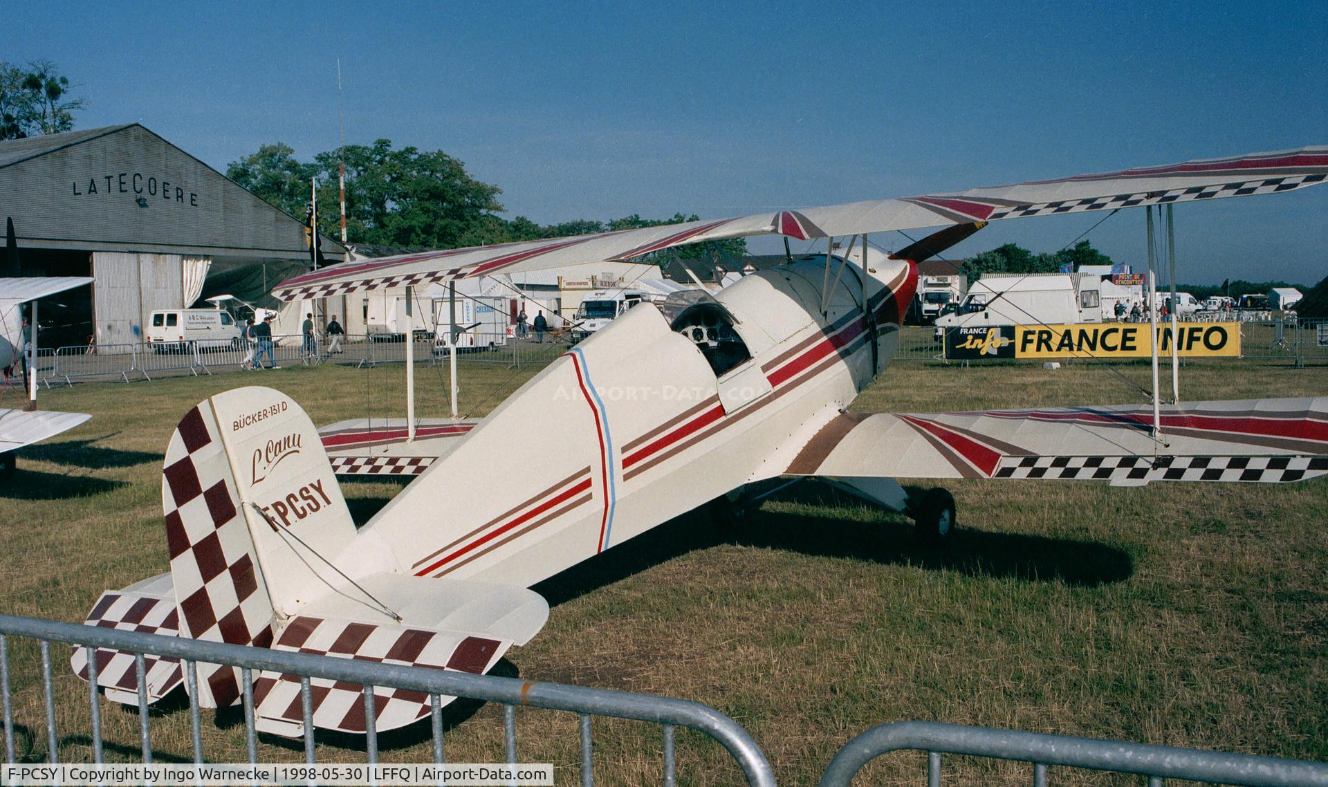 F-PCSY, Bucker Bu-131D Jungmann C/N 01, Bücker Bü 131 D Jungmann (re-engined) at the Meeting Aerien 1998, La-Ferte-Alais, Cerny
