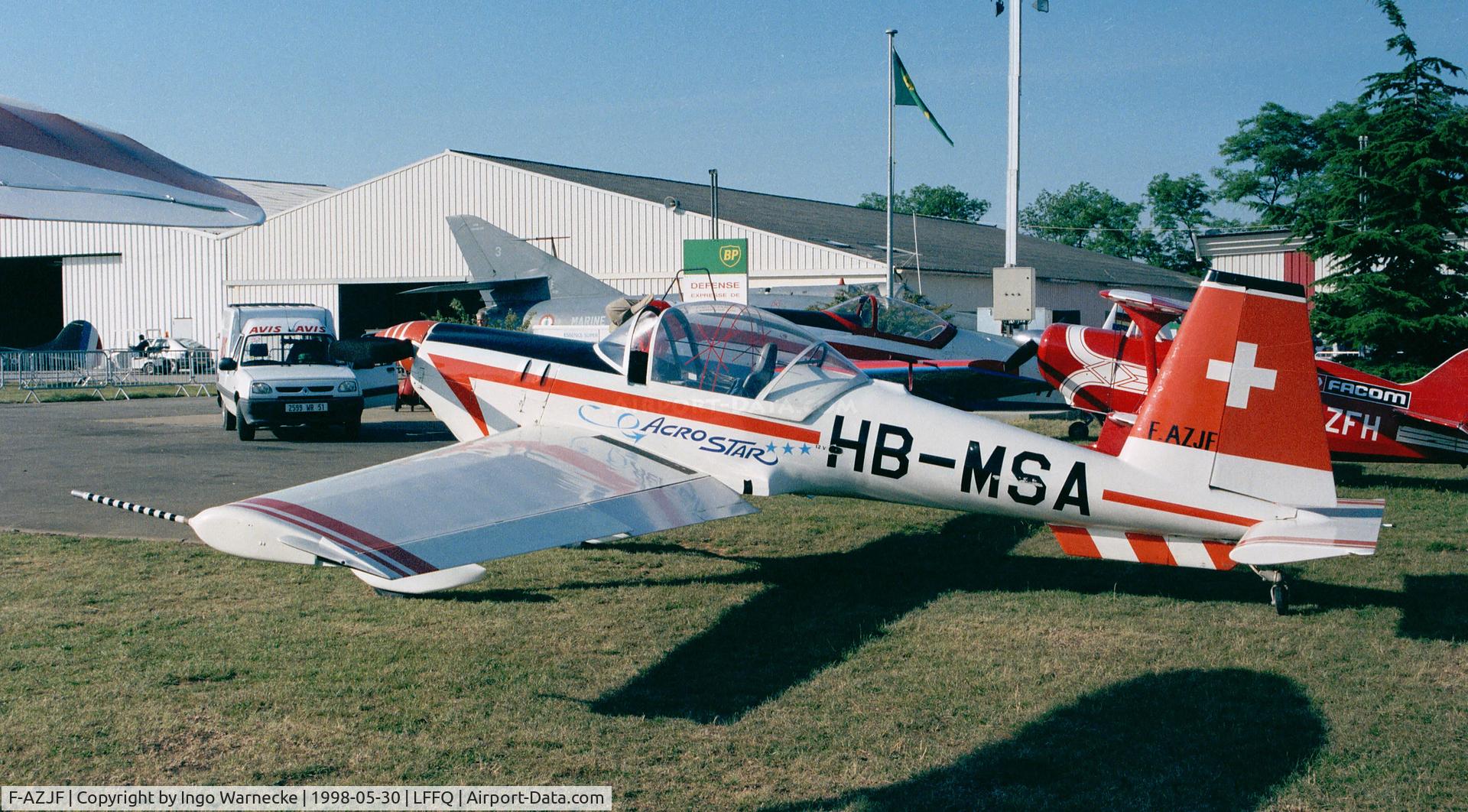 F-AZJF, 1971 Hirth Hi.27 Akrostar MK.II C/N 4003, Hirth Hi.27 Acrostar II at the Meeting Aerien 1998, La-Ferte-Alais, Cerny