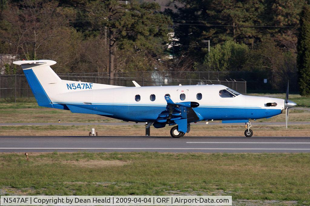 N547AF, 2004 Pilatus PC-12/45 C/N 547, Rigi Inc 2004 Pilatus PC-12/45 N547AF starting takeoff roll on RWY 23 enroute to Westchester County (KHPN) - White Plains, NY.