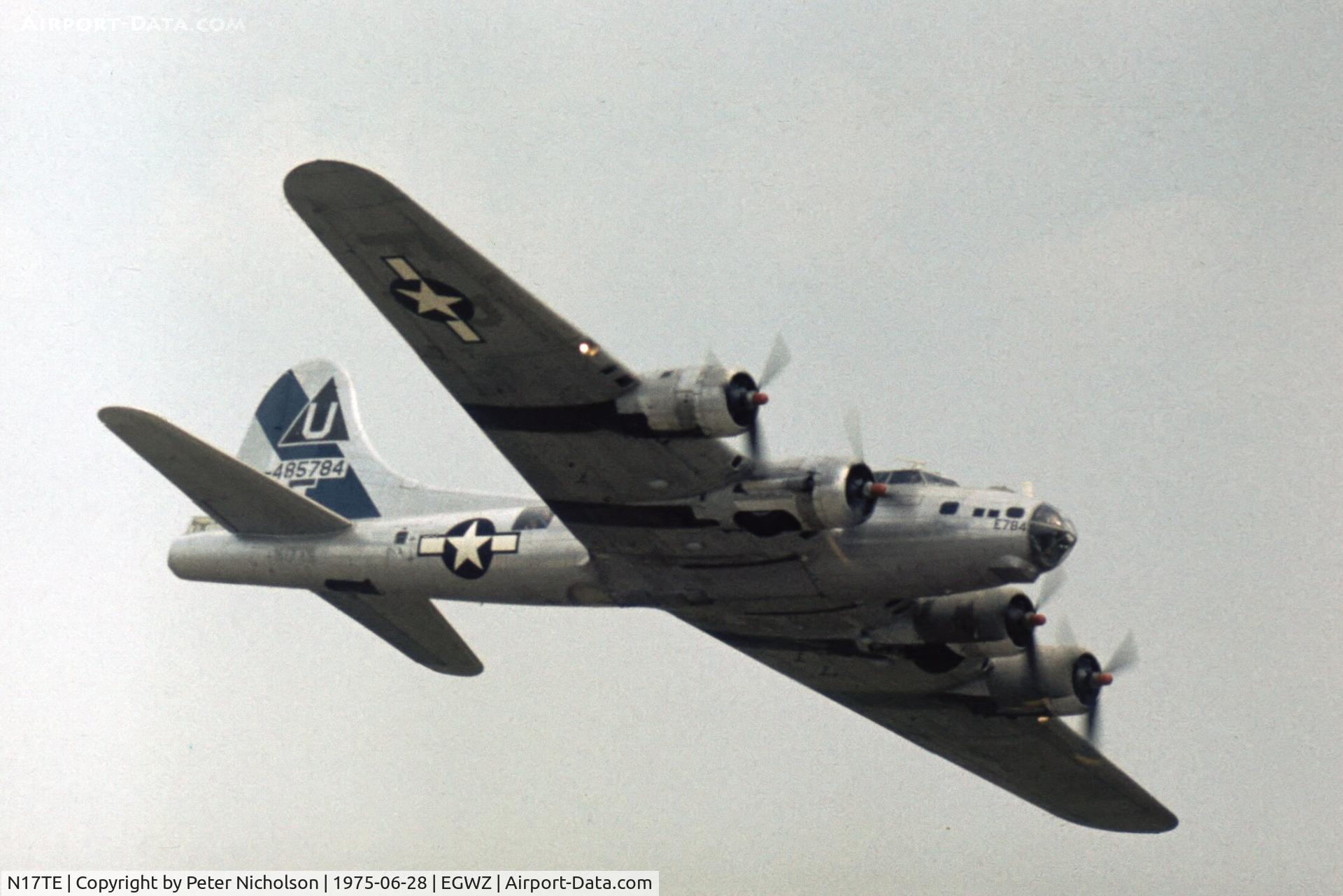N17TE, 1944 Boeing B-17G Flying Fortress C/N 8693, Displaying at the 1975 Alconbury Airshow, two years later this B-17G took up UK civil registration as G-BEDF