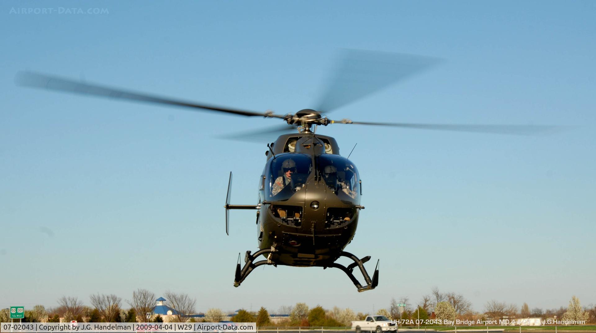 07-02043, 2007 Eurocopter UH-72A Lakota C/N 9193, nose view lift off