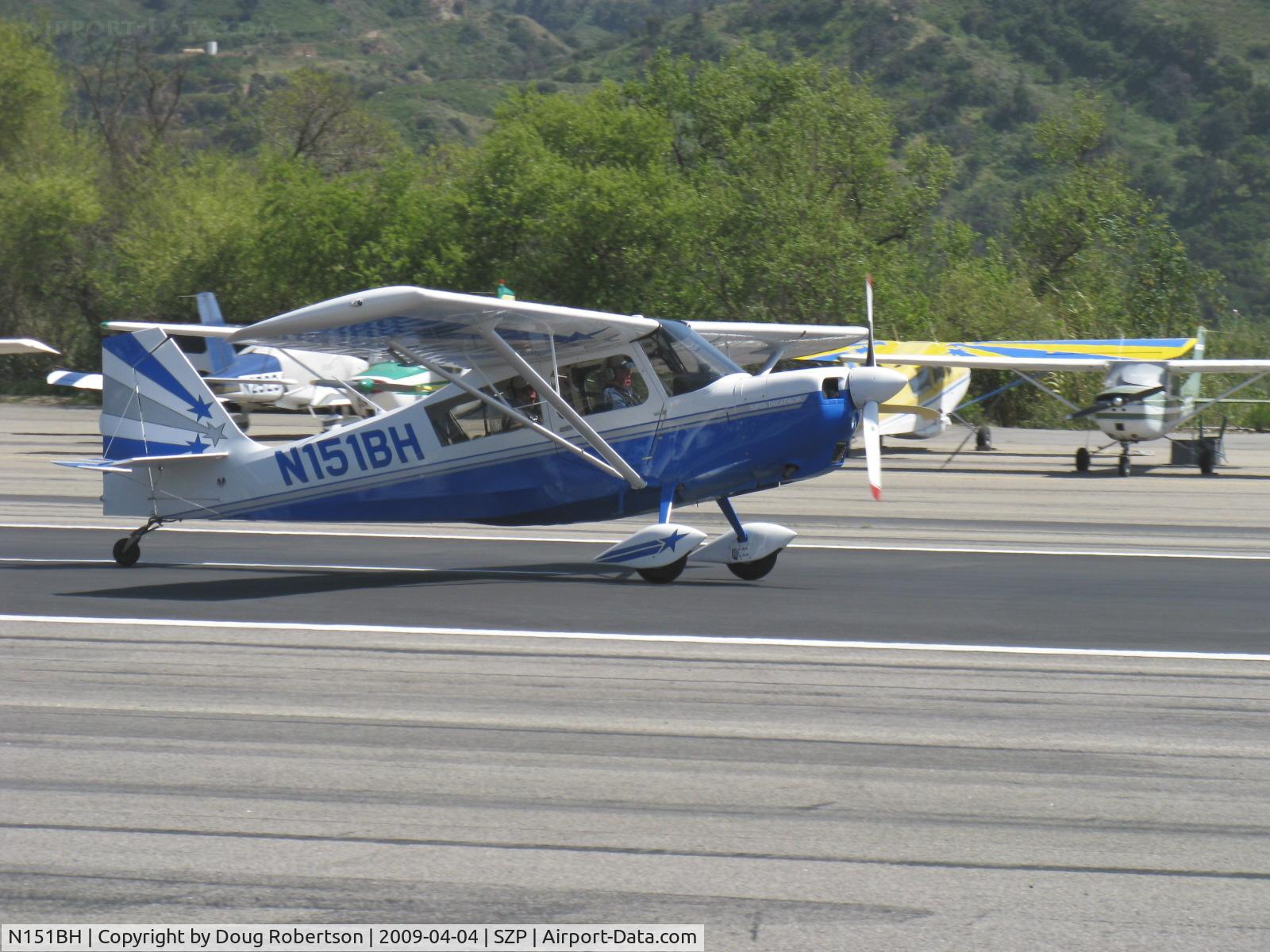 N151BH, 2008 American Champion 8KCAB Super Decathlon Decathlon C/N 1061-2008, 2008 American Champion 8KCAB SUPER DECATHLON, Lycoming AEIO-360-H1B 180 Hp, Barron Hilton's replacement for N240R-Steve Fossett's final ride with a great radio call One Bravo Hotel!, landing roll Rwy 22
