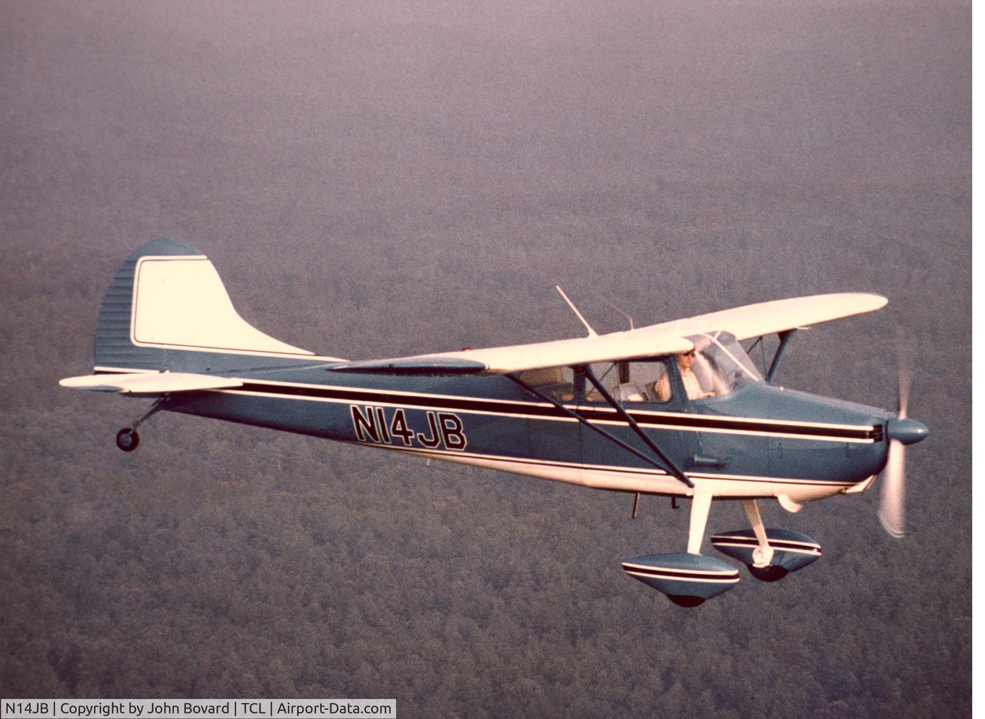 N14JB, 1948 Cessna 170 C/N 18190, In flight over Tuscaloosa Alabama 1975