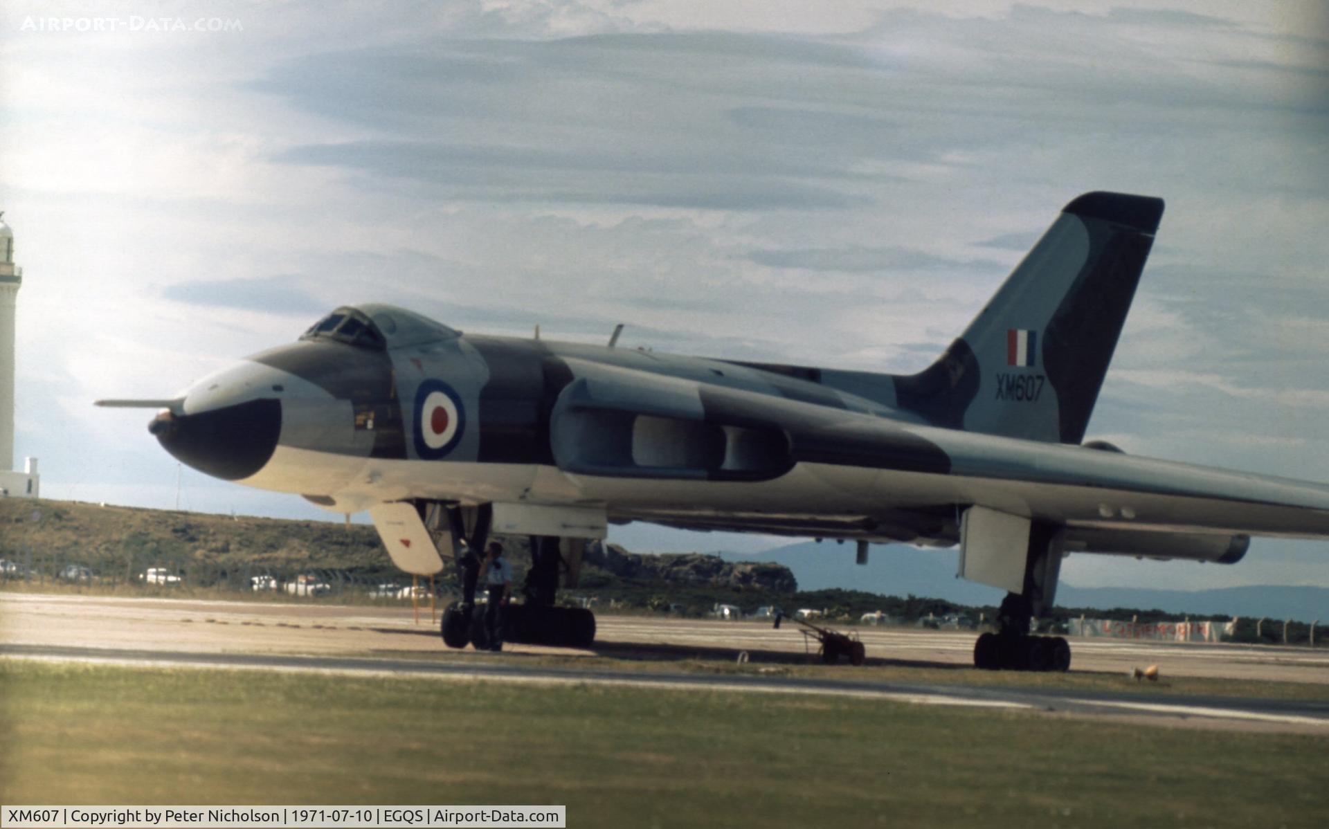 XM607, 1963 Avro Vulcan B.2 C/N Set 71, Avro Vulcan B.2 on display at the 1971 RNAS Lossiemouth Open Day.