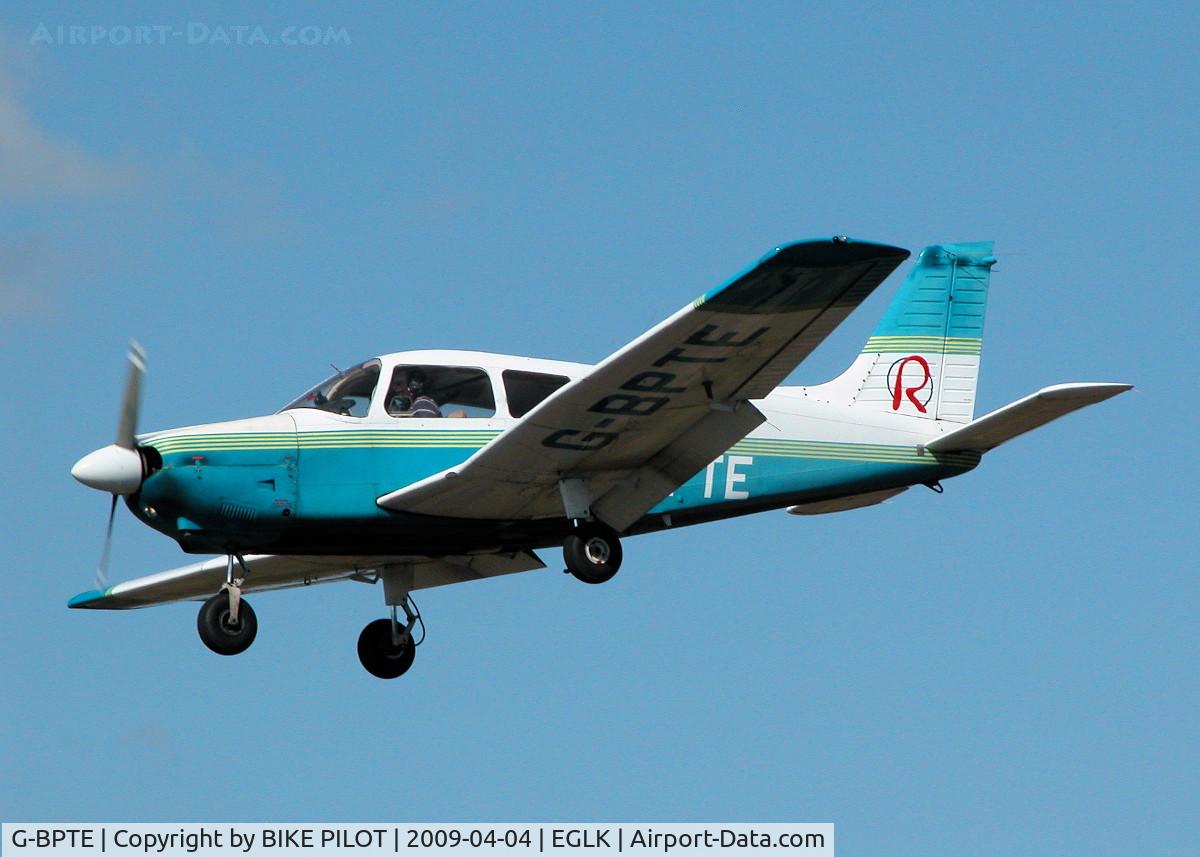 G-BPTE, 1976 Piper PA-28-181 Cherokee Archer II C/N 28-7690178, DOING TOUCH AND GOES ON RWY 25