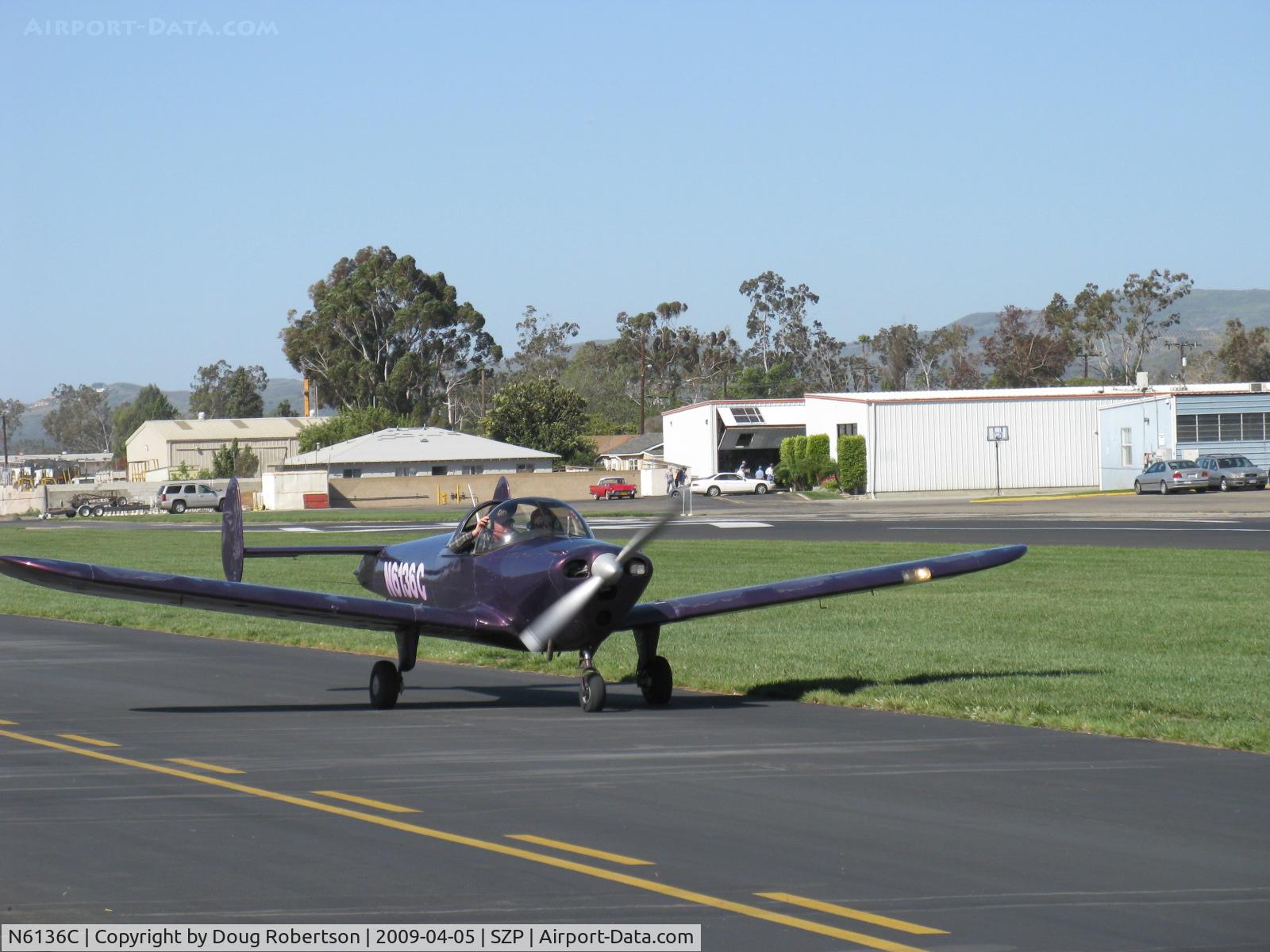 N6136C, 1956 Forney F-1 C/N 5607, 1956 Forney F1 FORNAIRE AIRCOUPE, Continental C90-12 95 Hp for takeoff, taxi to tiedown