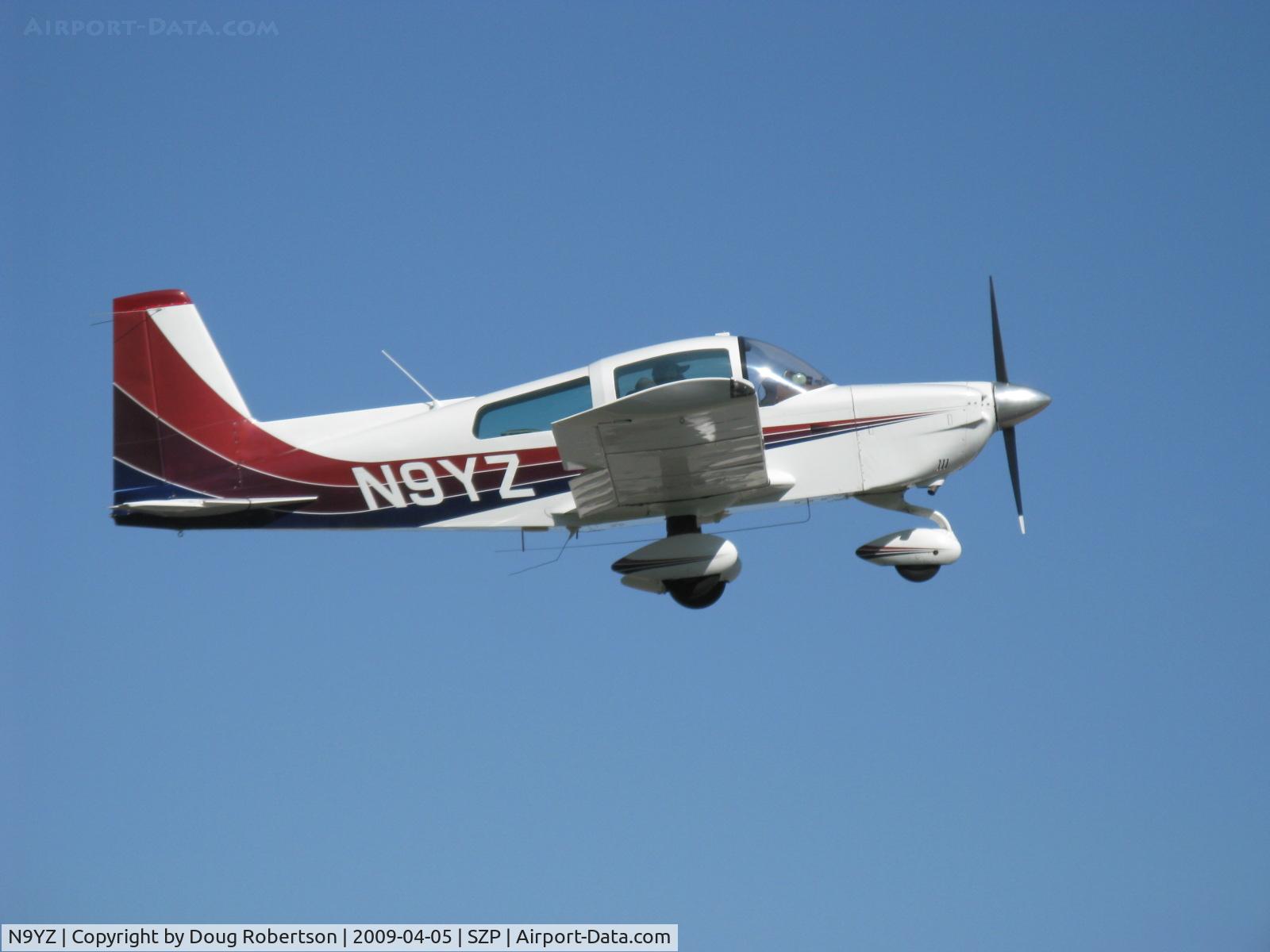 N9YZ, 1975 Grumman American AA-5A Cheetah C/N AA5-0822, 1975 Grumman American AA-5 CHEETAH, Lycoming O-320 150 Hp, voluntary go-around in turbulence Rwy 04