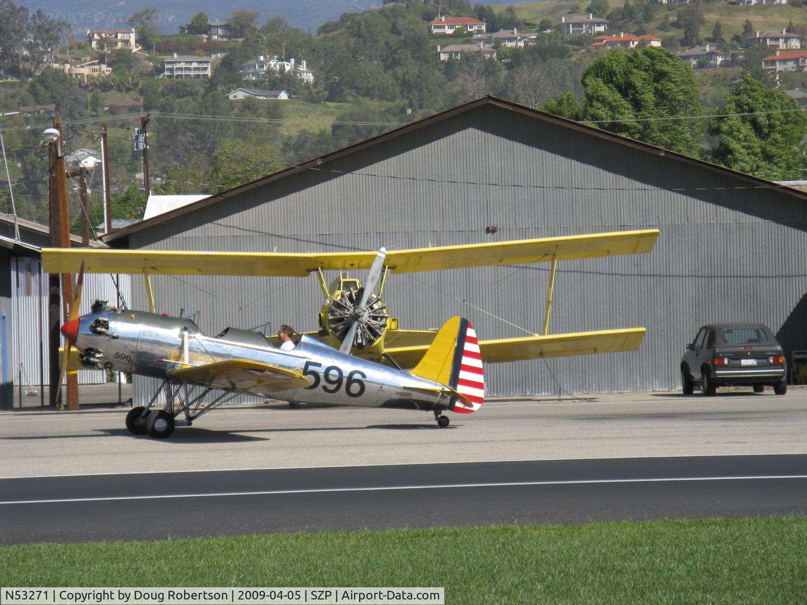N53271, 1941 Ryan Aeronautical ST3KR C/N 1625, Ryan Aeronautical ST-3KR as PT-22, Kinner R5-540-1 160 Hp radial, taxi back