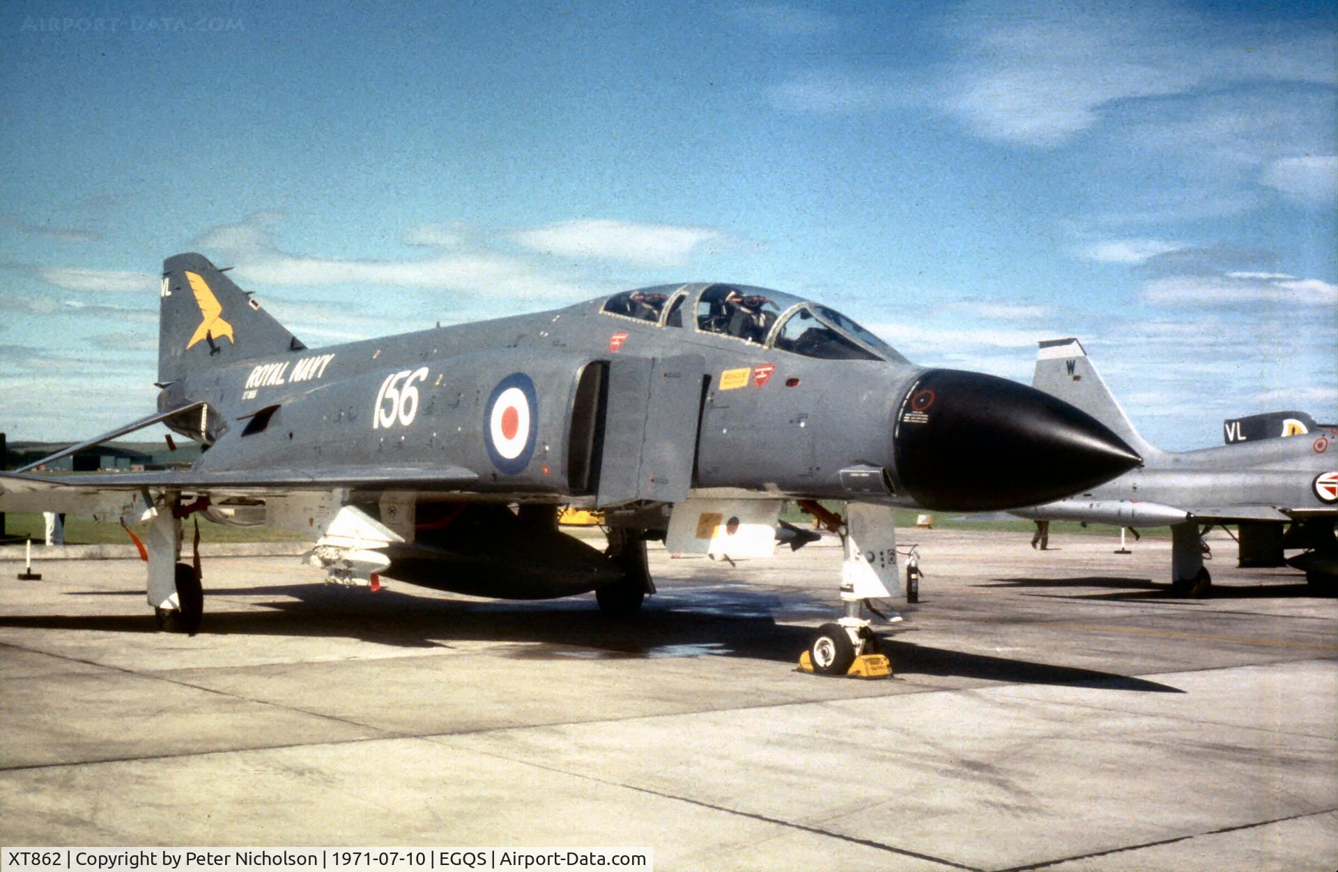 XT862, 1968 McDonnell Douglas Phantom FG1 C/N 2426, Phantom FG.1 of 767 Squadron at the 1971 RNAS Lossiemouth Open Day.