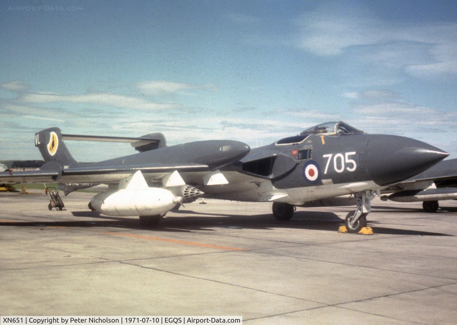 XN651, 1961 De Havilland DH-110 Sea Vixen FAW.2 C/N 10083, Sea Vixen FAW.2 of 890 Squadron at the 1971 RNAS Lossiemouth Open Day.