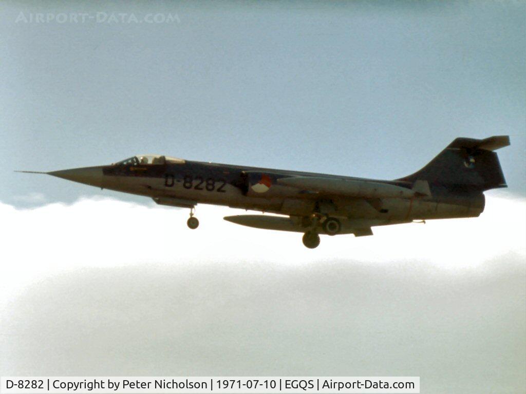 D-8282, Lockheed F-104G Starfighter C/N 693-8282, F-104G Starfighter of 311 Squadron Royal Netherlands Air Force at the 1971 RNAS Lossiemouth Open Day.
